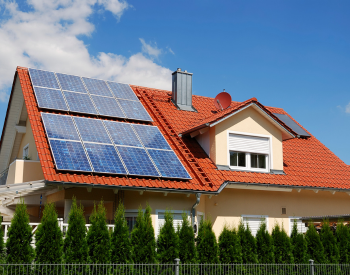 Solar panels on an energy-efficient roof in San Martin